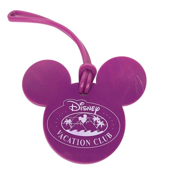 Disney Mickey Mouse Ears Purple Luggage Tag DVC Disney Vacation Club - Picture 1 of 4